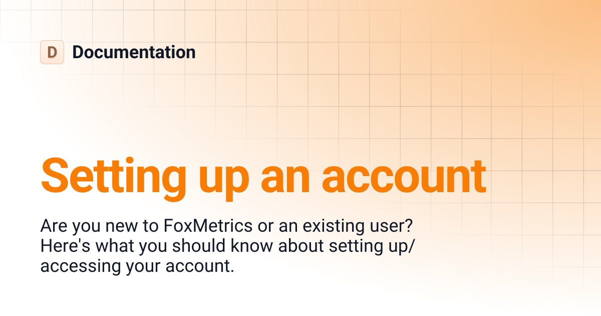 Setting up an account | Documentation